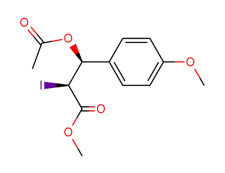 Molecular Structure of 800368-89-2 ((2S,3S)-methyl 3-acetoxy-2-iodo-3-(4-methoxyphenyl)-propanoate)