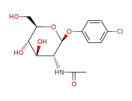 Molecular Structure of 50730-05-7 (4'-CHLOROPHENYL-2-ACETAMIDO-2-DEOXY-BETA-D-GLUCOPYRANOSIDE)
