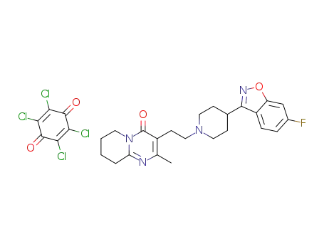 Molecular Structure of 1425681-49-7 (C<sub>23</sub>H<sub>27</sub>FN<sub>4</sub>O<sub>2</sub>*C<sub>6</sub>Cl<sub>4</sub>O<sub>2</sub>)