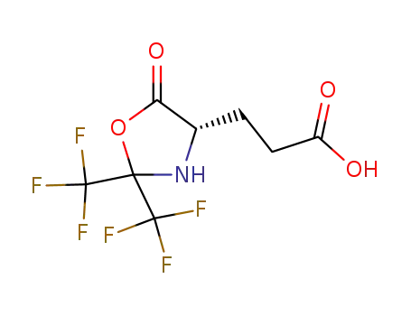 Molecular Structure of 131021-88-0 ((S)-[2,2-bis(trifluoromethyl)-5-oxo-1,3-oxazolidin-4-yl]propionic acid)