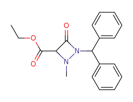 Molecular Structure of 98380-89-3 (ethyl 2-diphenylmethyl-1-methyl-3-oxo-1,2-diazetidine-4-carboxylate)