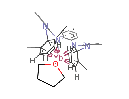 Molecular Structure of 1541157-10-1 ([C<sub>6</sub>H<sub>4</sub>-1,2-{NC(t-Bu)N(2,6-Me<sub>2</sub>C<sub>6</sub>H<sub>3</sub>)}<sub>2</sub>]Yb(THF))