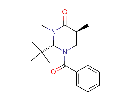 Molecular Structure of 131932-58-6 (trans-1-benzoyl-2-tert-butyl-3,5-dimethylperhydropyrimidin-4-one)