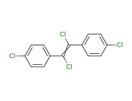 Molecular Structure of 93040-25-6 (Benzene, 1,1'-(1,2-dichloro-1,2-ethenediyl)bis[4-chloro-)