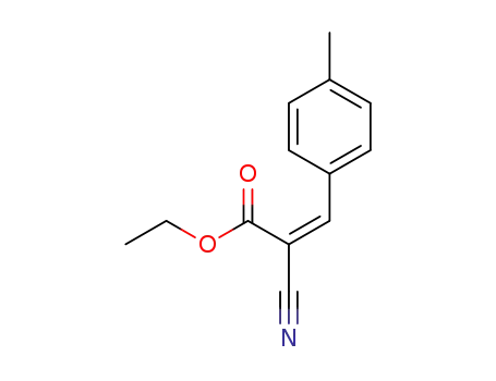 Molecular Structure of 29708-09-6 (2-Propenoic acid, 2-cyano-3-(4-methylphenyl)-, ethyl ester, (Z)-)