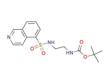 Molecular Structure of 651309-72-7 (Carbamic acid, [2-[(5-isoquinolinylsulfonyl)amino]ethyl]-,
1,1-dimethylethyl ester)
