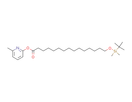 Molecular Structure of 874583-98-9 (Pentadecanoic acid, 15-[[(1,1-dimethylethyl)dimethylsilyl]oxy]-,
6-methyl-2-pyridinyl ester)