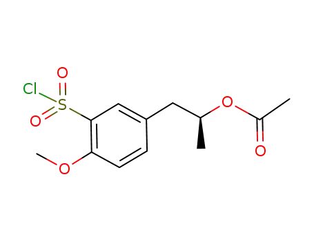 Molecular Structure of 937018-21-8 ((S)-1-(3-(chlorosulfonyl)-4-methoxyphenyl)propan-2-yl acetate)
