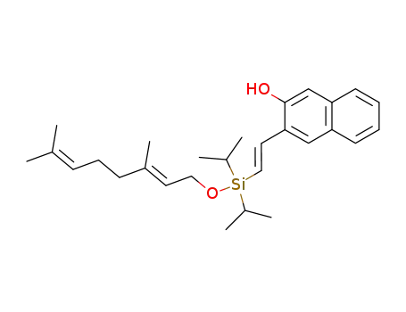 Molecular Structure of 342890-05-5 (3-{(E)-2-[((E)-3,7-Dimethyl-octa-2,6-dienyloxy)-diisopropyl-silanyl]-vinyl}-naphthalen-2-ol)