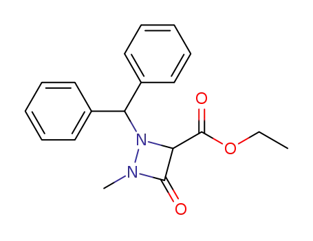 Molecular Structure of 80351-38-8 (ethyl 1-diphenylmethyl-2-methyl-3-oxo-1,2-diazetidine-4-carboxylate)