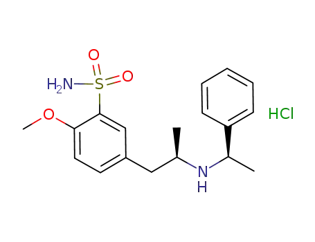 Molecular Structure of 116091-64-6 (5-[[(2R)-2-[(1R)-N-(1-methylbenzyl)]amino]propyl]-2-methoxybenzenesulfonamide hydrochloride)