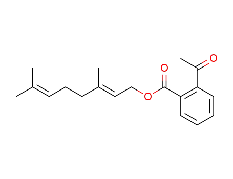 Molecular Structure of 298712-25-1 (Benzoic acid, 2-acetyl-, (2E)-3,7-dimethyl-2,6-octadienyl ester)