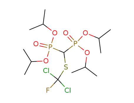 Molecular Structure of 102786-83-4 ([(Dichloro-fluoro-methylsulfanyl)-(diisopropoxy-phosphoryl)-methyl]-phosphonic acid diisopropyl ester)