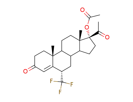 Molecular Structure of 987-18-8 (17-hydroxy-6alpha-(trifluoromethyl)pregn-4-ene-3,20-dione 17-acetate)