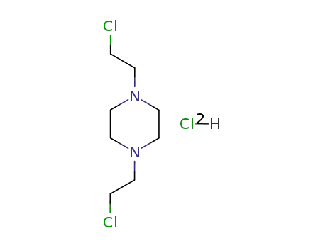 Molecular Structure of 63980-44-9 (1,4-bis(2-chloroethyl)piperazine hydrochloride (1:1))