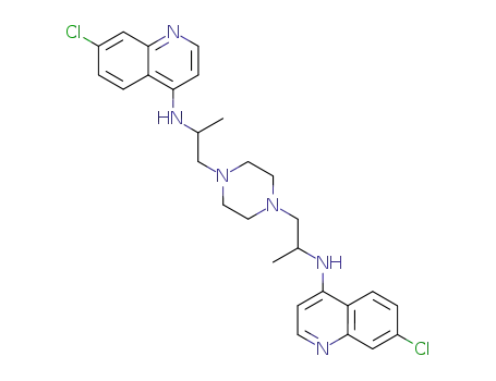 Molecular Structure of 10547-40-7 (N,N'-bis(7-chloro-4-quinolyl)-alpha,alpha'-dimethylpiperazine-1,4-diethylamine)
