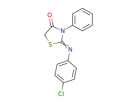 Molecular Structure of 67637-57-4 (4-Thiazolidinone, 2-[(4-chlorophenyl)imino]-3-phenyl-)