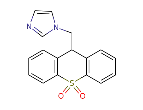 Molecular Structure of 123168-20-7 (1-(10,10-Dioxo-9,10-dihydro-10λ<sup>6</sup>-thioxanthen-9-ylmethyl)-1H-imidazole)