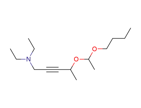 Molecular Structure of 10575-23-2 (1-Butyloxy-1-<4-diethylamino-1-methyl-butin-(2)-yloxy>-ethan)