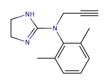 Molecular Structure of 61939-98-8 (1H-Imidazol-2-amine, N-(2,6-dimethylphenyl)-4,5-dihydro-N-2-propynyl-)