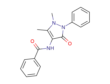Molecular Structure of 5702-68-1 (N-(1,5-dimethyl-3-oxo-2-phenyl-2,3-dihydro-1H-pyrazol-4-yl)benzamide)