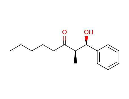 Molecular Structure of 77189-66-3 (3-Octanone, 1-hydroxy-2-methyl-1-phenyl-, (1R,2R)-rel-)