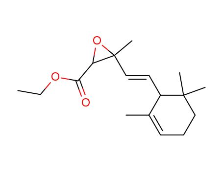 Molecular Structure of 93805-68-6 (ethyl 3-methyl-3-[2-(2,6,6-trimethylcyclohex-2-en-1-yl)vinyl]oxirane-2-carboxylate)