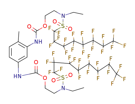 Molecular Structure of 21055-88-9 (bis[2-[ethyl[(heptadecafluorooctyl)sulphonyl]amino]ethyl] (4-methyl-1,3-phenylene)biscarbamate)