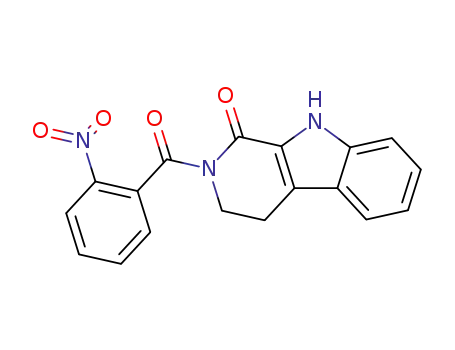 Molecular Structure of 88783-83-9 (N-(2-nitrobenzoyl)-1-oxo-1,2,3,4-tetrahydro-β-carboline)