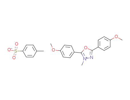 2,5-bis-(4-methoxy-phenyl)-3-methyl-[1,3,4]oxadiazolium; toluene-4-sulfonate