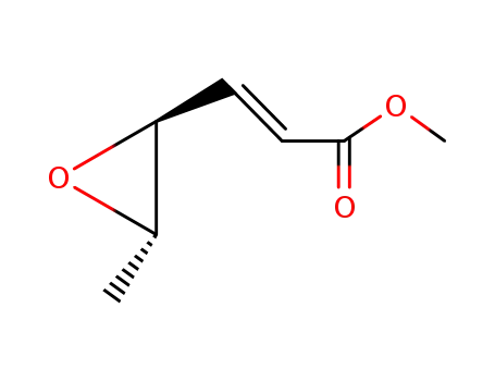 Molecular Structure of 14202-27-8 (2-Propenoic acid, 3-[(2R,3R)-3-methyloxiranyl]-, methyl ester, (2E)-rel-)