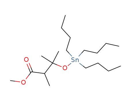 Molecular Structure of 66957-22-0 ((C<sub>4</sub>H<sub>9</sub>)3SnOC(CH<sub>3</sub>)2CH(CH<sub>3</sub>)COOCH<sub>3</sub>)