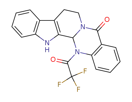 Molecular Structure of 95274-56-9 (14-trifluoroacetyl-8,13,13b,14-dihydroindolo[2',3':3,4]pyrido[2,1-b]quinazolin-5(7H)-one)