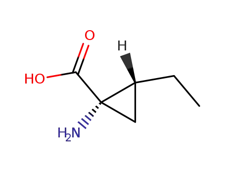 Molecular Structure of 80483-77-8 (Cyclopropanecarboxylic acid, 1-amino-2-ethyl- (9CI))