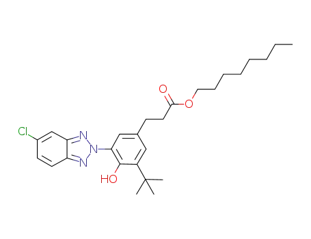 Molecular Structure of 83044-89-7 (octyl 3-[3-tert-butyl-4-hydroxy-5-(5-chloro-2H-benzotriazol-2-yl)phenyl]propionate)