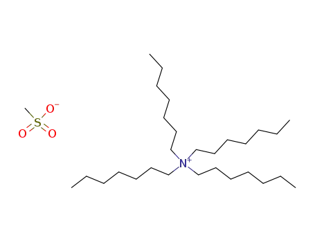 Molecular Structure of 113369-06-5 (1-Heptanaminium, N,N,N-triheptyl-, methanesulfonate)