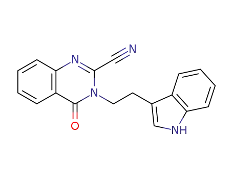 Molecular Structure of 459157-64-3 (2-cyano-3-[2-(indol-3-yl)ethyl]-4(3H)-quinazolin-4-one)