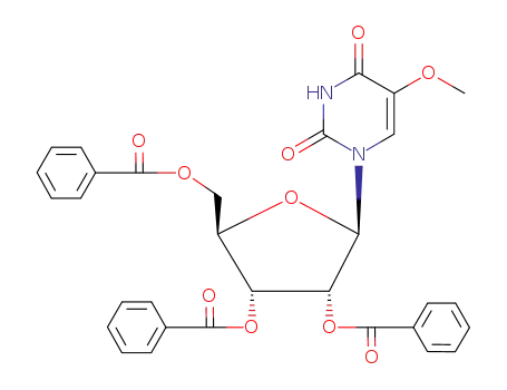 Molecular Structure of 37805-86-0 (2',3',5'-Tri-O-benzoyl-5-Methoxyuridine)