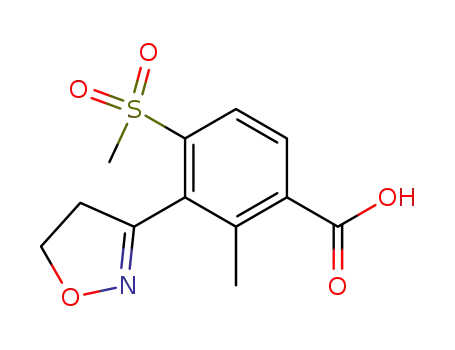 Molecular Structure of 223646-24-0 (3-(4,5-dihydroisoxazol-3-yl)-4-methylsulfonyl-2-methylbenzoic acid)