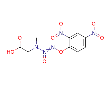 Molecular Structure of 1083159-08-3 (O<sub>2</sub>-(2,4-dinitrophenyl) 1-[N-(carboxymethyl)-N-methylamino]diazen-1-ium-1,2-diolate)