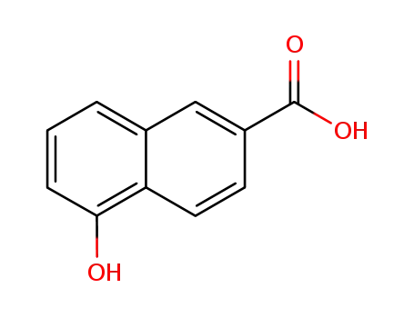 Molecular Structure of 2437-18-5 (2-Naphthalenecarboxylic acid, 5-hydroxy-)