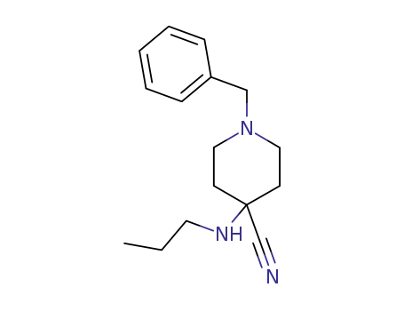 Molecular Structure of 3560-07-4 (1-benzyl-4-(propylamino)piperidine-4-carbonitrile)