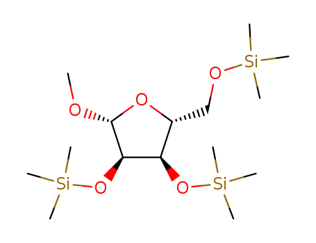 Molecular Structure of 56271-63-7 (.beta.-Arabinofuranoside, methyl 2,3,5-tris-O-(trimethylsilyl)-)