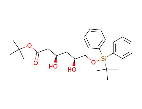 Molecular Structure of 124655-07-8 ((3R,5S)-tert-butyl 6-(tert-butyldiphenylsilyloxy)-3,5-dihydroxyhexanoate)