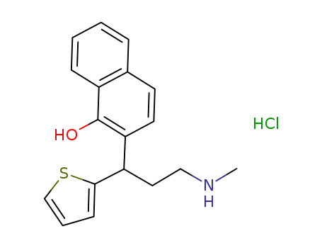 Molecular Structure of 1033719-36-6 (2-[3-(MethylaMino)-1-(2-thienyl)propyl]-1-naphthalenol Hydrochloride)