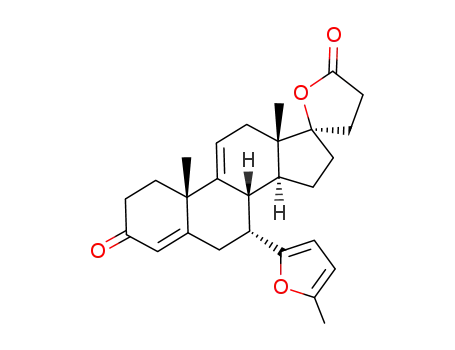 Molecular Structure of 610785-40-5 (17β-hydroxy-7α-(5'-methyl-2'-furyl)-pregna-4,9(11)-dien-3-one-21-carboxylic acid γ-lactone)