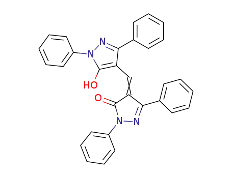 Molecular Structure of 58376-76-4 (2,5,2',5'-tetraphenyl-1,2,2',4'-tetrahydro-4,4'-methanylylidene-bis-pyrazol-3-one)