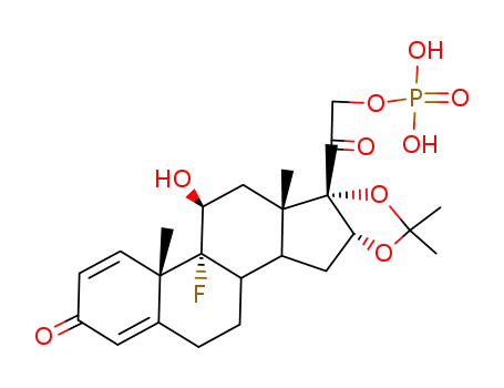 Molecular Structure of 989-96-8 (9-fluoro-11beta,21-dihydroxy-16alpha,17-(isopropylidenedioxy)pregna-1,4-diene-3,20-dione 21-(dihydrogen phosphate))