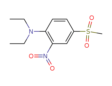 Molecular Structure of 81676-67-7 (N,N-diethyl-4-(methylsulfonyl)-2-nitroaniline)