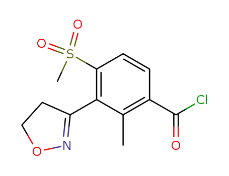 Molecular Structure of 223646-31-9 (3-(4,5-dihydroisoxazol-3-yl)-4-methylsulfonyl-2-methylbenzoyl chloride)